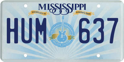 MS license plate HUM637