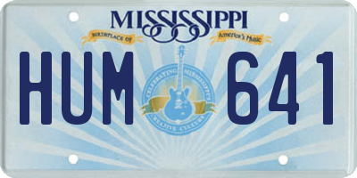 MS license plate HUM641