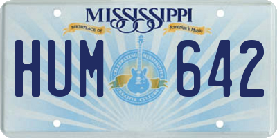 MS license plate HUM642