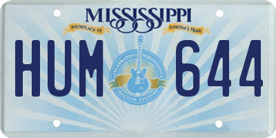 MS license plate HUM644