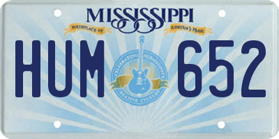 MS license plate HUM652