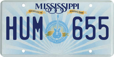 MS license plate HUM655