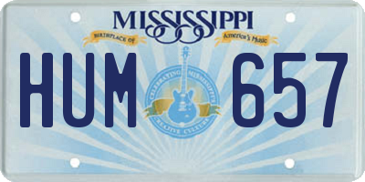 MS license plate HUM657