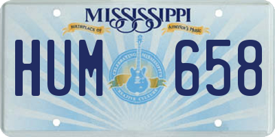 MS license plate HUM658
