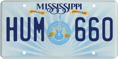 MS license plate HUM660