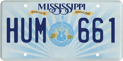 MS license plate HUM661