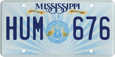 MS license plate HUM676
