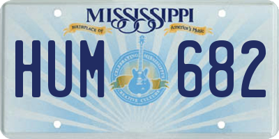 MS license plate HUM682