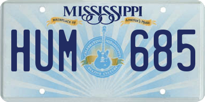 MS license plate HUM685