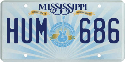 MS license plate HUM686