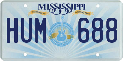 MS license plate HUM688