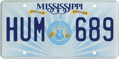 MS license plate HUM689