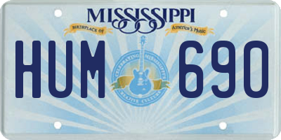 MS license plate HUM690