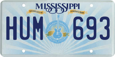 MS license plate HUM693