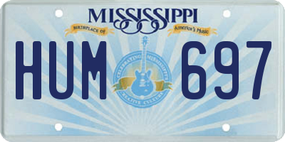 MS license plate HUM697