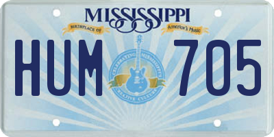 MS license plate HUM705