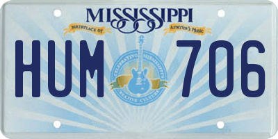 MS license plate HUM706