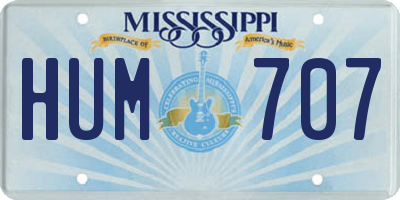 MS license plate HUM707