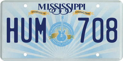 MS license plate HUM708