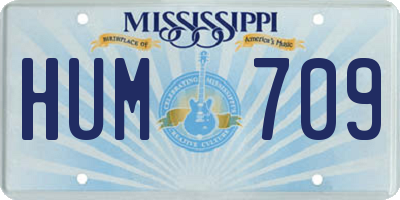 MS license plate HUM709