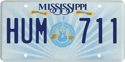MS license plate HUM711