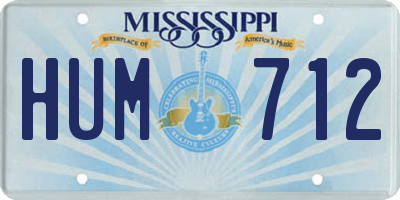 MS license plate HUM712