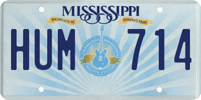 MS license plate HUM714