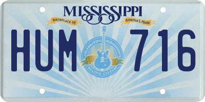 MS license plate HUM716