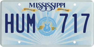 MS license plate HUM717