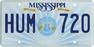 MS license plate HUM720