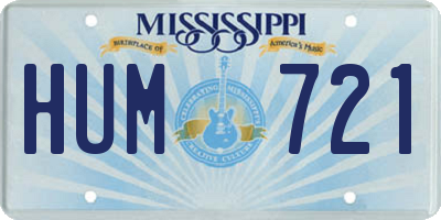 MS license plate HUM721