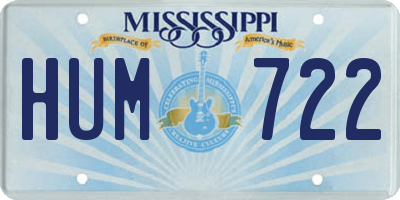 MS license plate HUM722