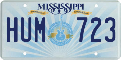 MS license plate HUM723