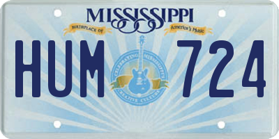 MS license plate HUM724