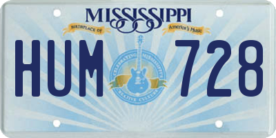 MS license plate HUM728