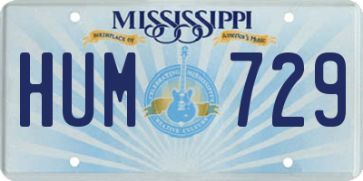 MS license plate HUM729