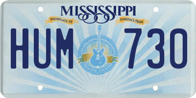 MS license plate HUM730
