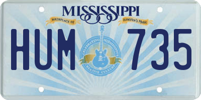 MS license plate HUM735