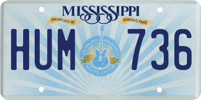 MS license plate HUM736