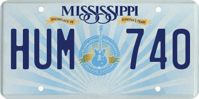 MS license plate HUM740