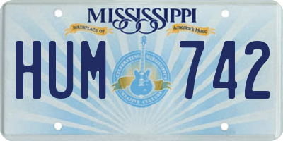 MS license plate HUM742