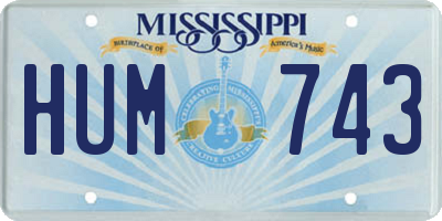 MS license plate HUM743
