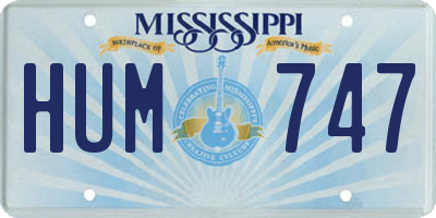 MS license plate HUM747