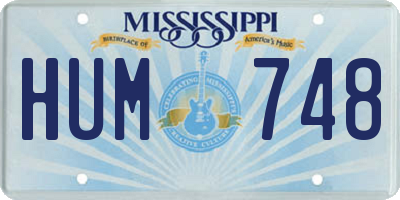MS license plate HUM748
