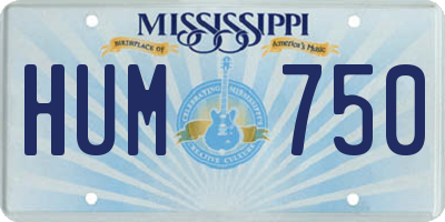 MS license plate HUM750