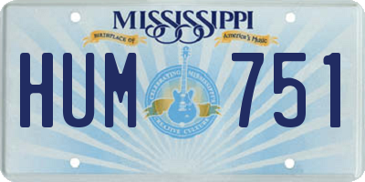 MS license plate HUM751
