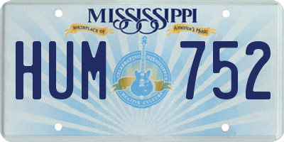 MS license plate HUM752