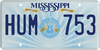 MS license plate HUM753
