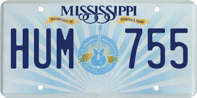 MS license plate HUM755