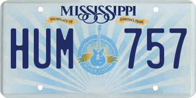 MS license plate HUM757